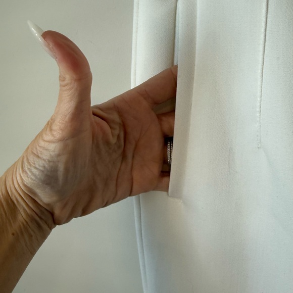 Zara white Classic wide leg  Trousers size large - Picture 4 of 8